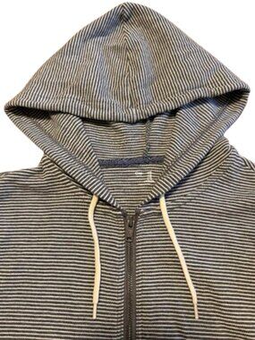 Pinstriped Zip Knit Hoodie